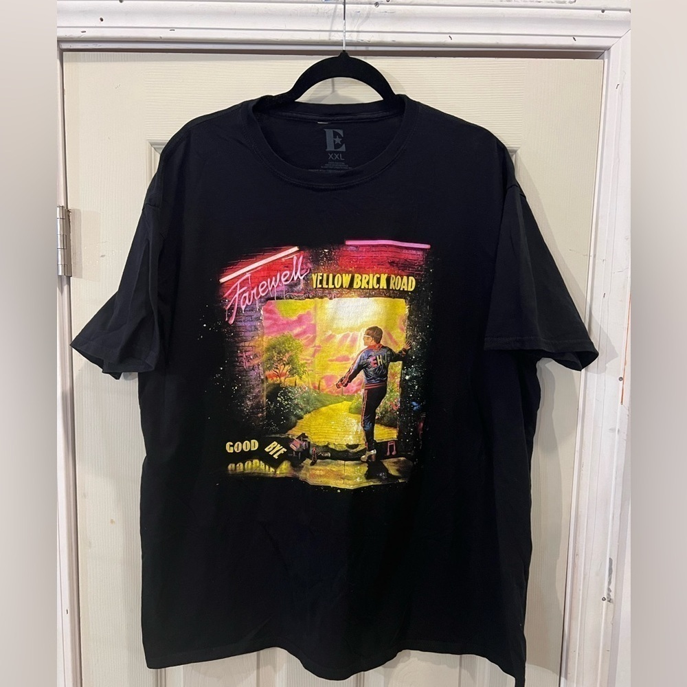 Elton John Farewell Yellow Brick Road Tour Shirt Black Concert Logo 2019
